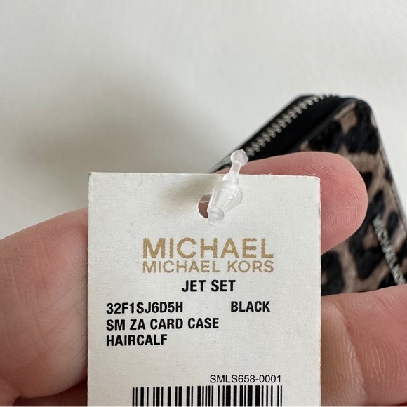 Michael Kors Zip Small Zip Around Card Case Wallet Animal Print Haircalf - Picture 5 of 7